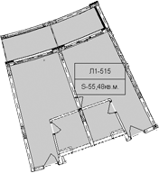 Планировка — Гостиничный комплекс Royal Beach Sochi, 1-комн., 55 м²