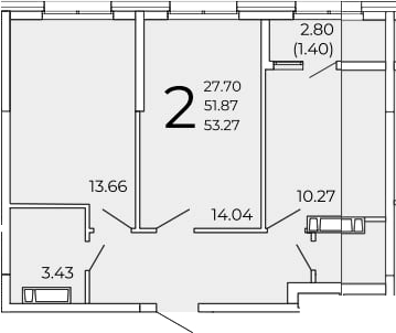 Планировка — FRAME, 2-комн., 52 м²
