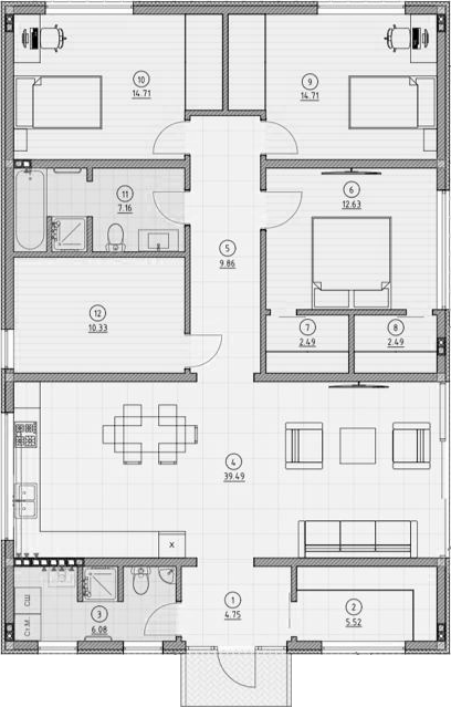 Планировка — Квартал HI TECH STREET, 4-комн., 140 м²