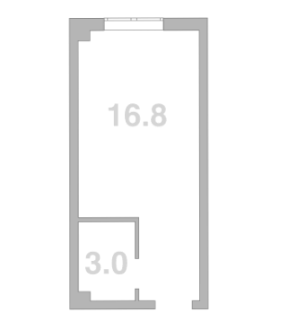 Планировка — Жемчужина Мысхако, 1-комн., 20 м²