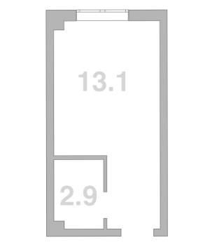 Планировка — Жемчужина Мысхако, 1-комн., 16 м²