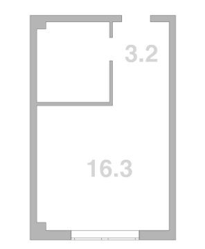 Планировка — Жемчужина Мысхако, 1-комн., 20 м²