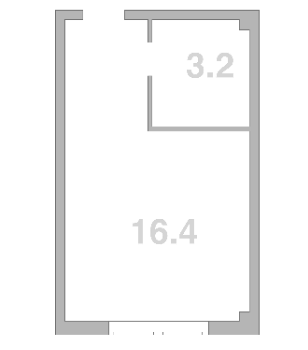 Планировка — Жемчужина Мысхако, 1-комн., 20 м²