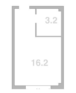 Планировка — Жемчужина Мысхако, 1-комн., 19 м²