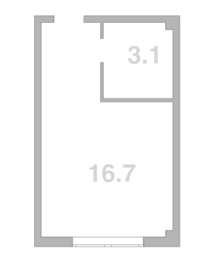 Планировка — Жемчужина Мысхако, 1-комн., 20 м²
