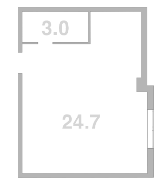 Планировка — Жемчужина Мысхако, 1-комн., 28 м²