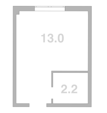 Планировка — Жемчужина Мысхако, 1-комн., 15 м²