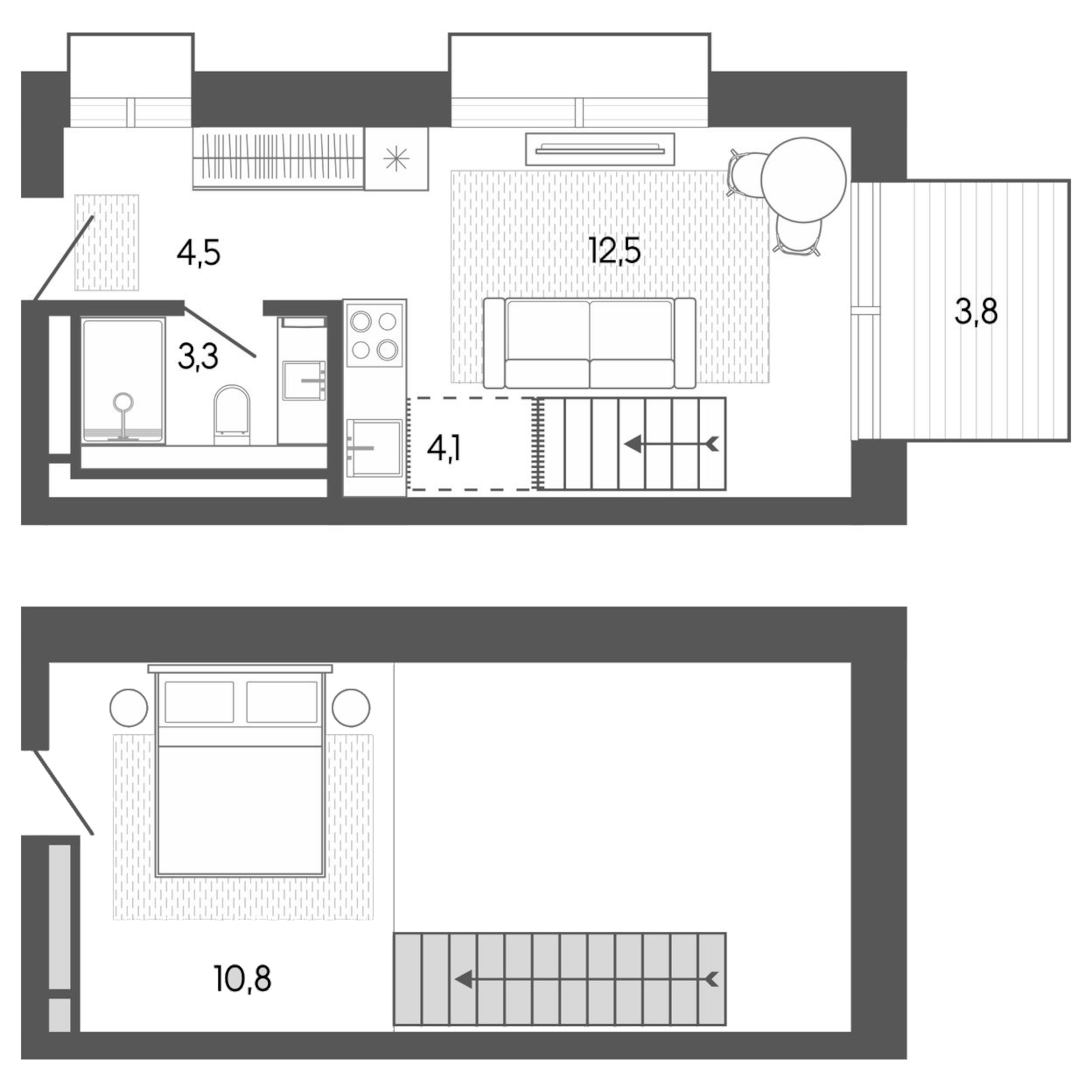 Планировка — Карлуу. Карлушка, Студия, 42 м²