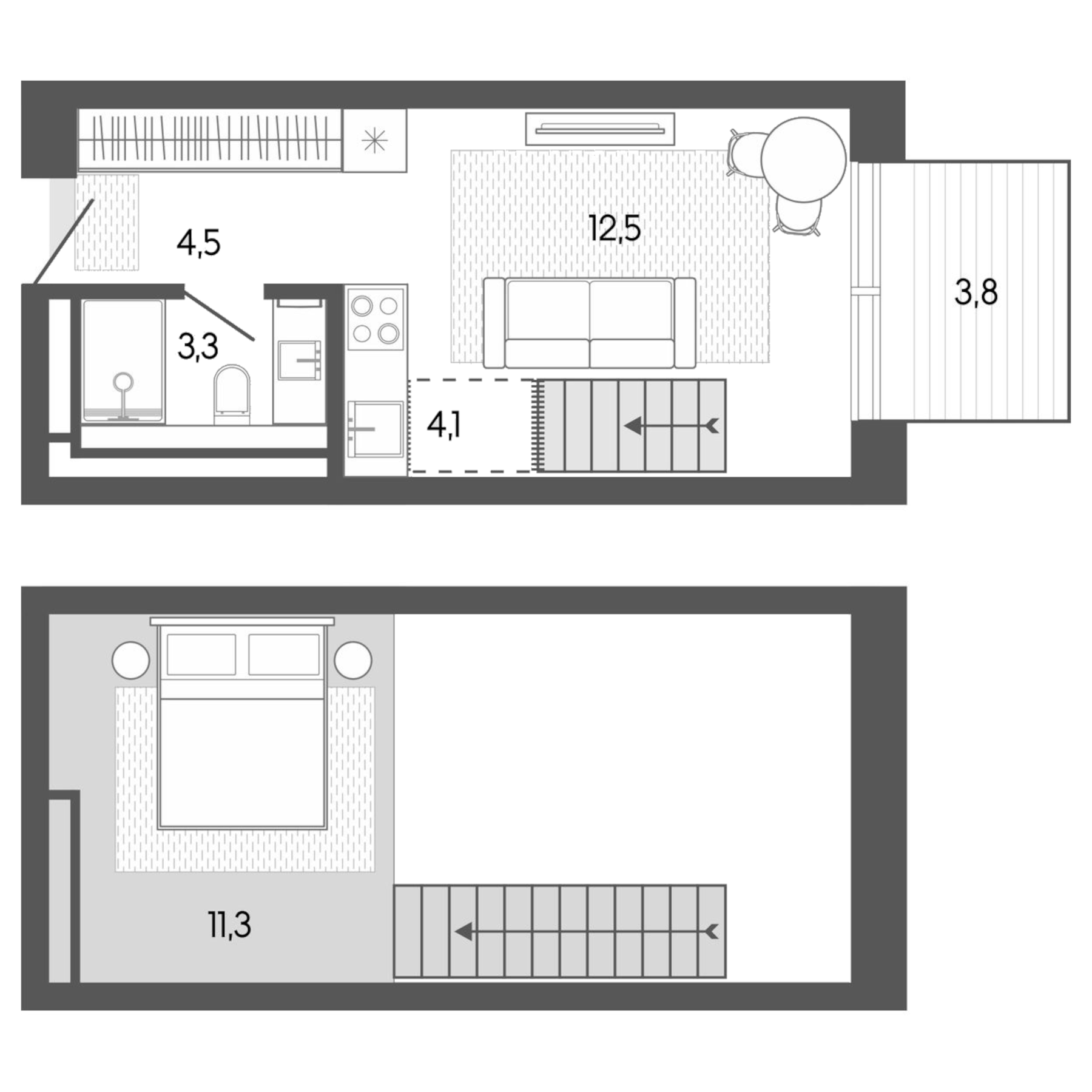 Планировка — Карлуу. Карлушка, Студия, 36 м²