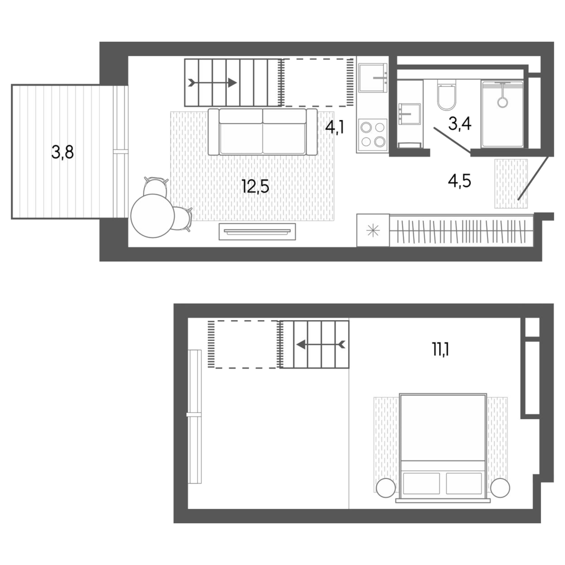 Планировка — Карлуу. Карлушка, Студия, 36 м²