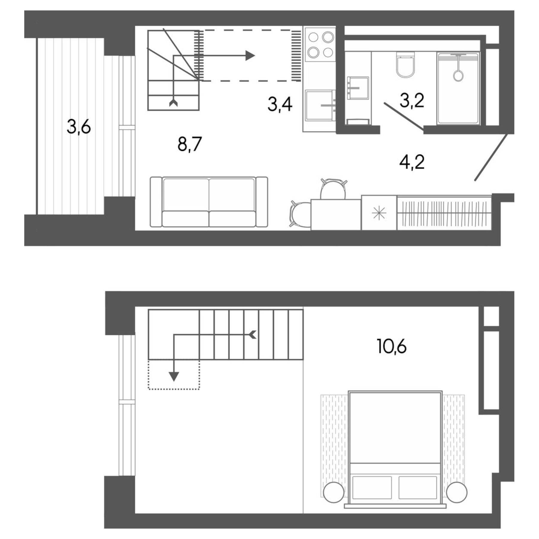 Планировка — Карлуу. Карлушка, Студия, 30 м²