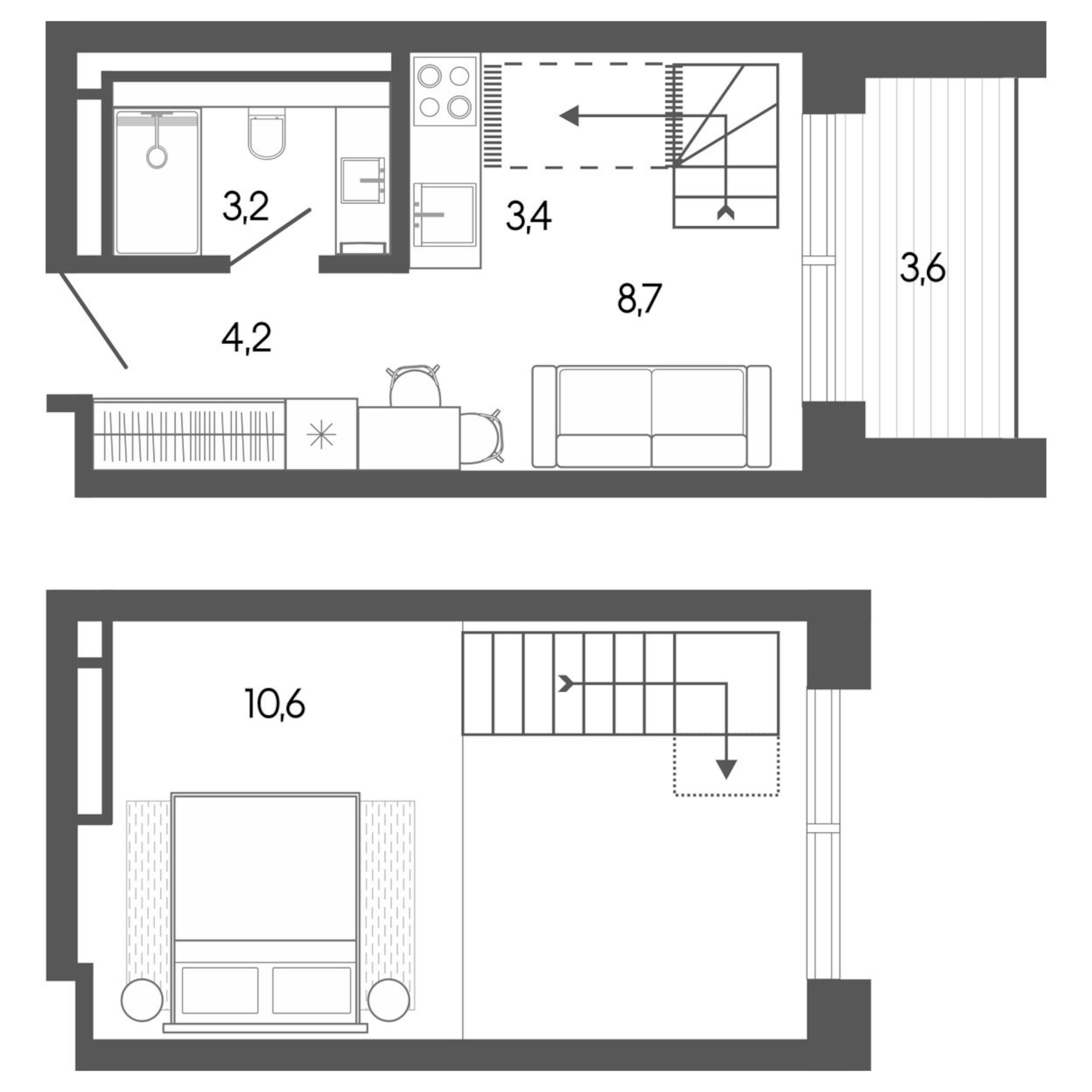 Планировка — Карлуу. Карлушка, Студия, 30 м²