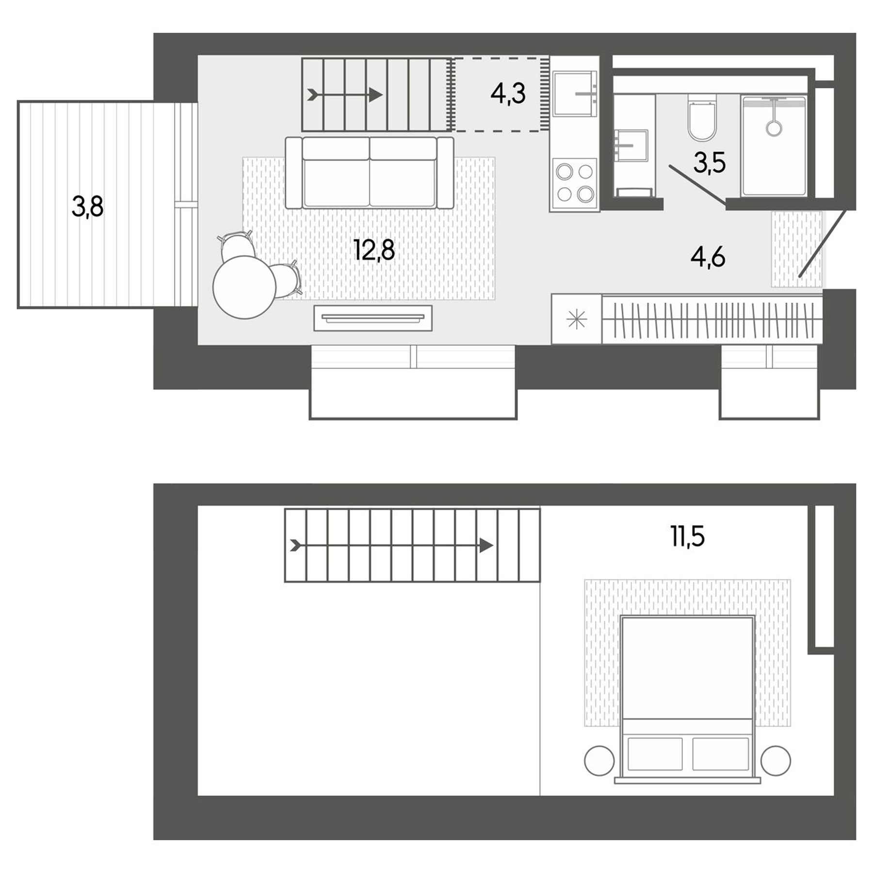 Планировка — Карлуу. Карлушка, Студия, 37 м²
