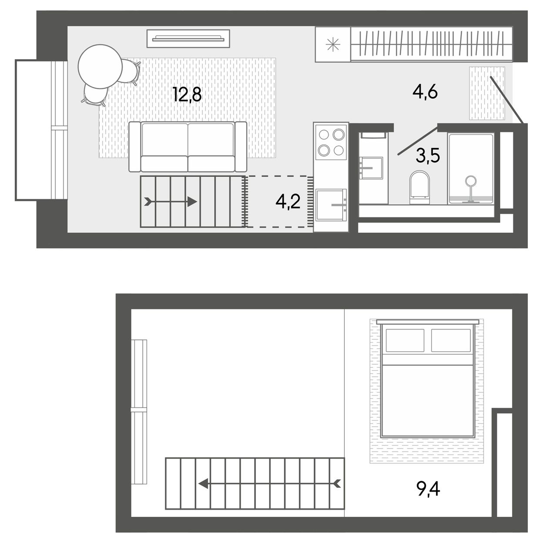 Планировка — Карлуу. Карлушка, Студия, 35 м²