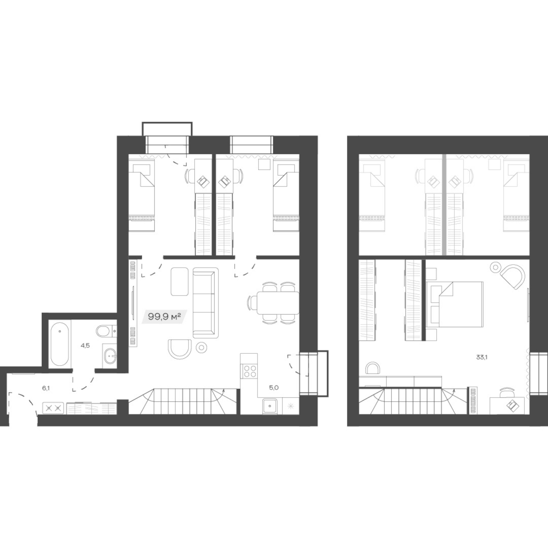 Планировка — Freedom Village, 1-комн., 100 м²