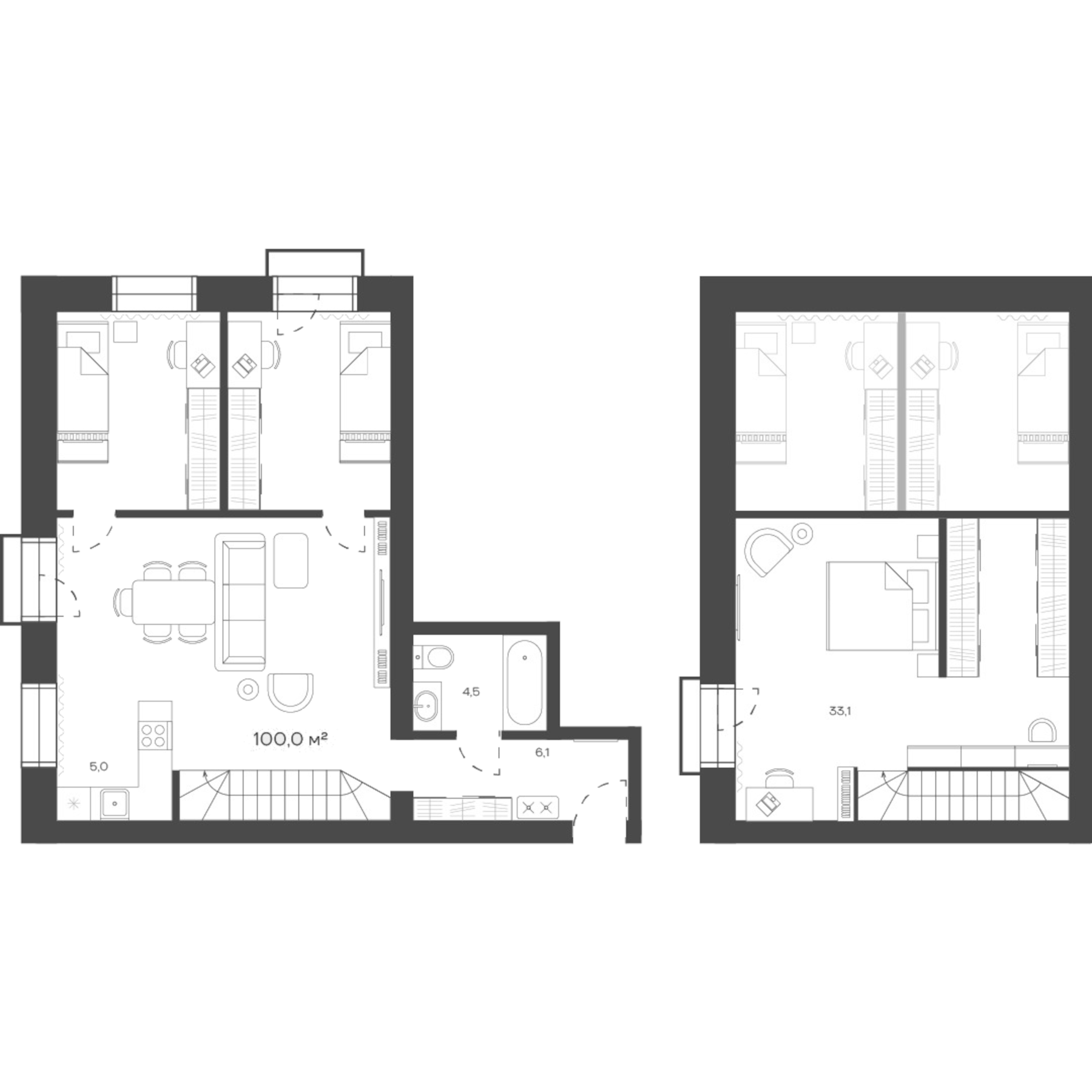 Планировка — Freedom Village, 1-комн., 100 м²