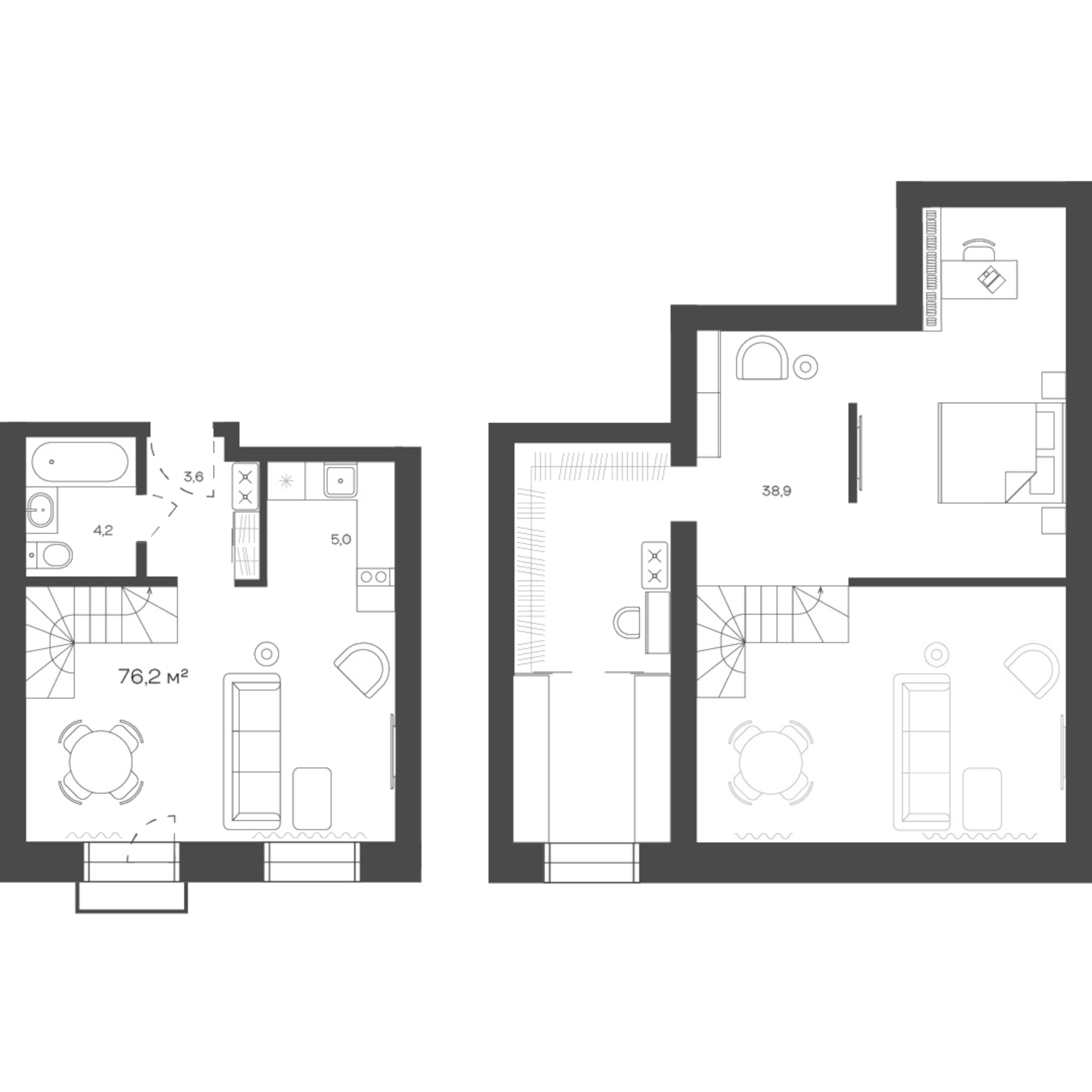 Планировка — Freedom Village, 1-комн., 76 м²