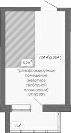 Планировка — Уютный квартал. Кемерово, 1-комн., 24 м²