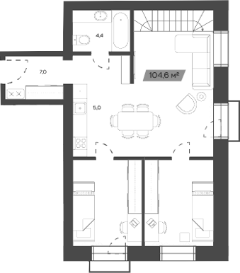 Планировка — Freedom Village, 1-комн., 105 м²
