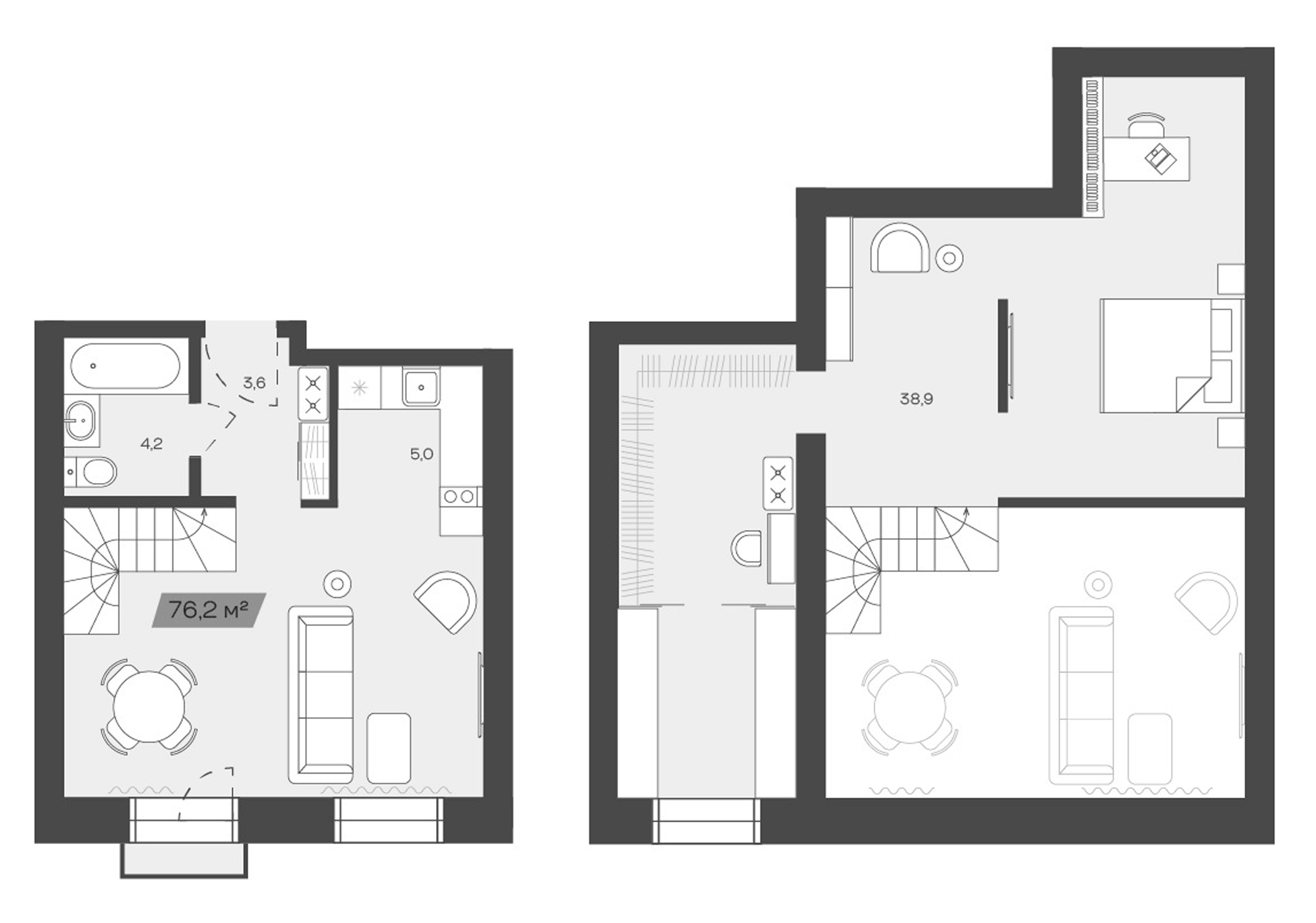 Планировка — Freedom Village, 1-комн., 76 м²