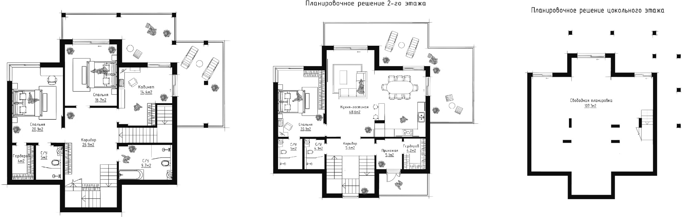 Планировка — Коттеджный поселок Долина Роз, 5-комн., 450 м²