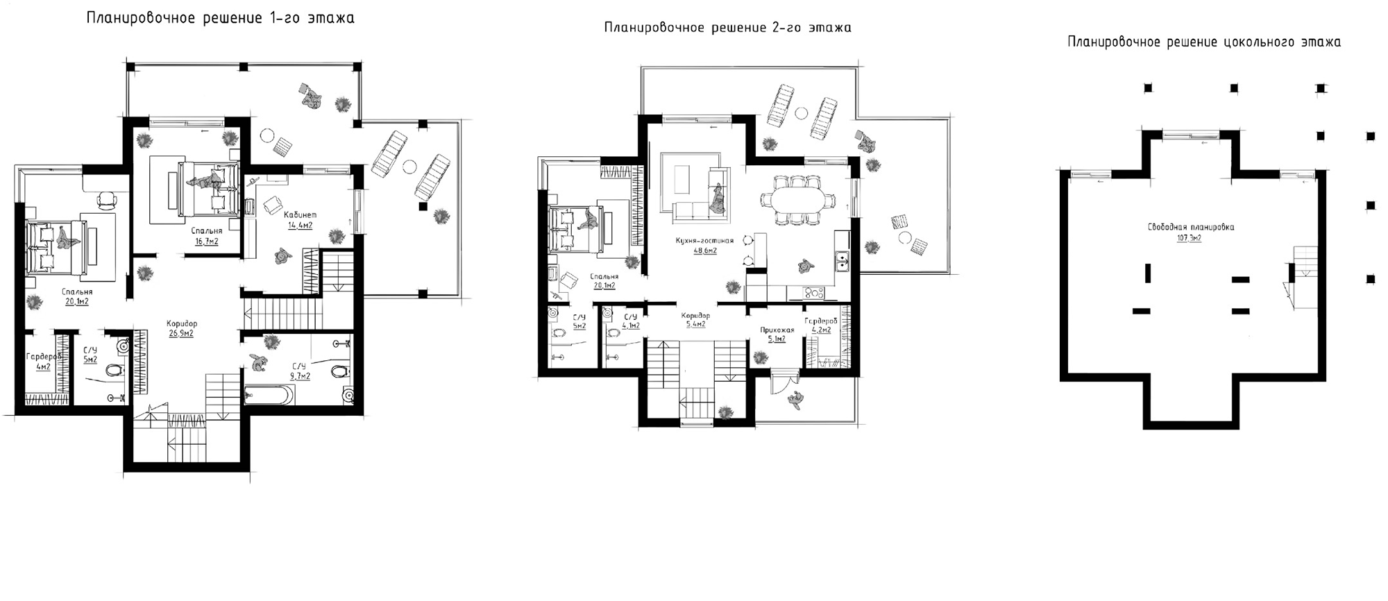 Планировка — Коттеджный поселок Долина Роз, 5-комн., 450 м²