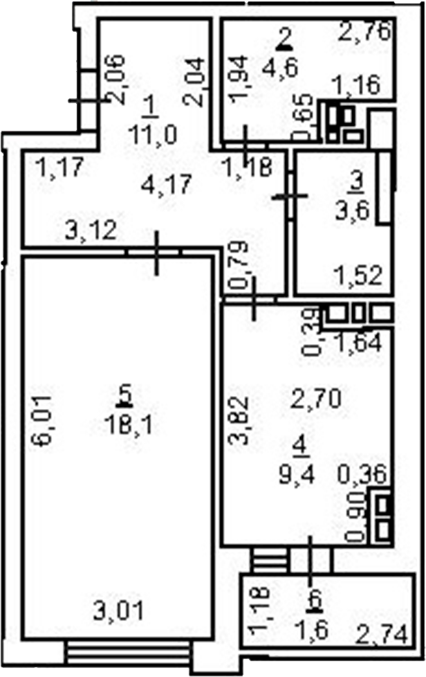 Планировка — 8 Марта. СЗ СК АРМСТРОЙ, 1-комн., 47 м²