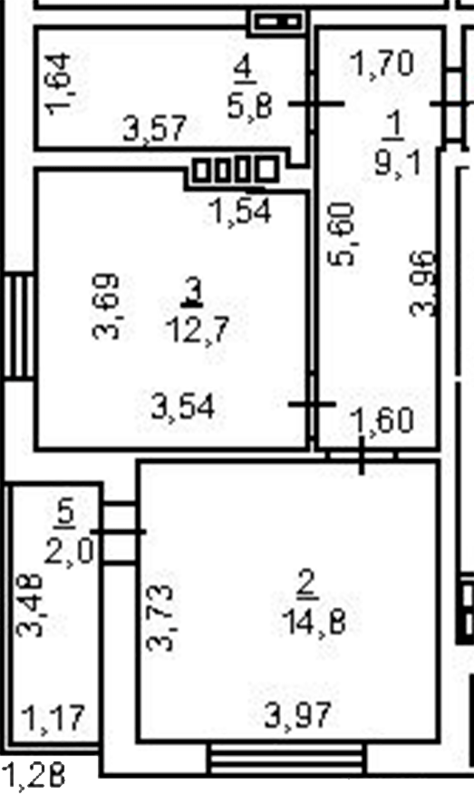 Планировка — 8 Марта. СЗ СК АРМСТРОЙ, 1-комн., 42 м²