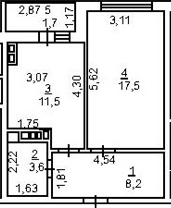 Планировка — 8 Марта. СЗ СК АРМСТРОЙ, 1-комн., 41 м²