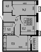 Планировка — Звезды, 2-комн., 62 м²