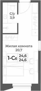 Планировка — RIZALTA RESORT BELOKURIKHA, Студия, 25 м²