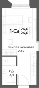 Планировка — RIZALTA RESORT BELOKURIKHA, Студия, 25 м²
