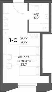 Планировка — RIZALTA RESORT BELOKURIKHA, Студия, 29 м²