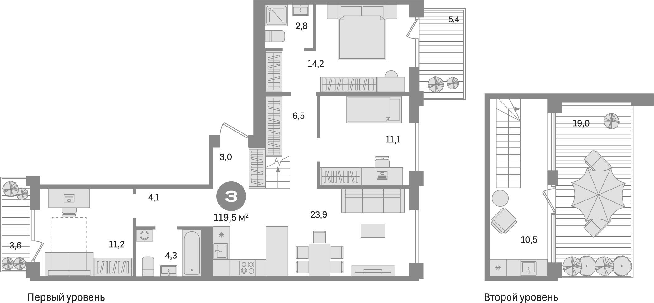 Планировка — Пшеница, 4-комн., 81 м²