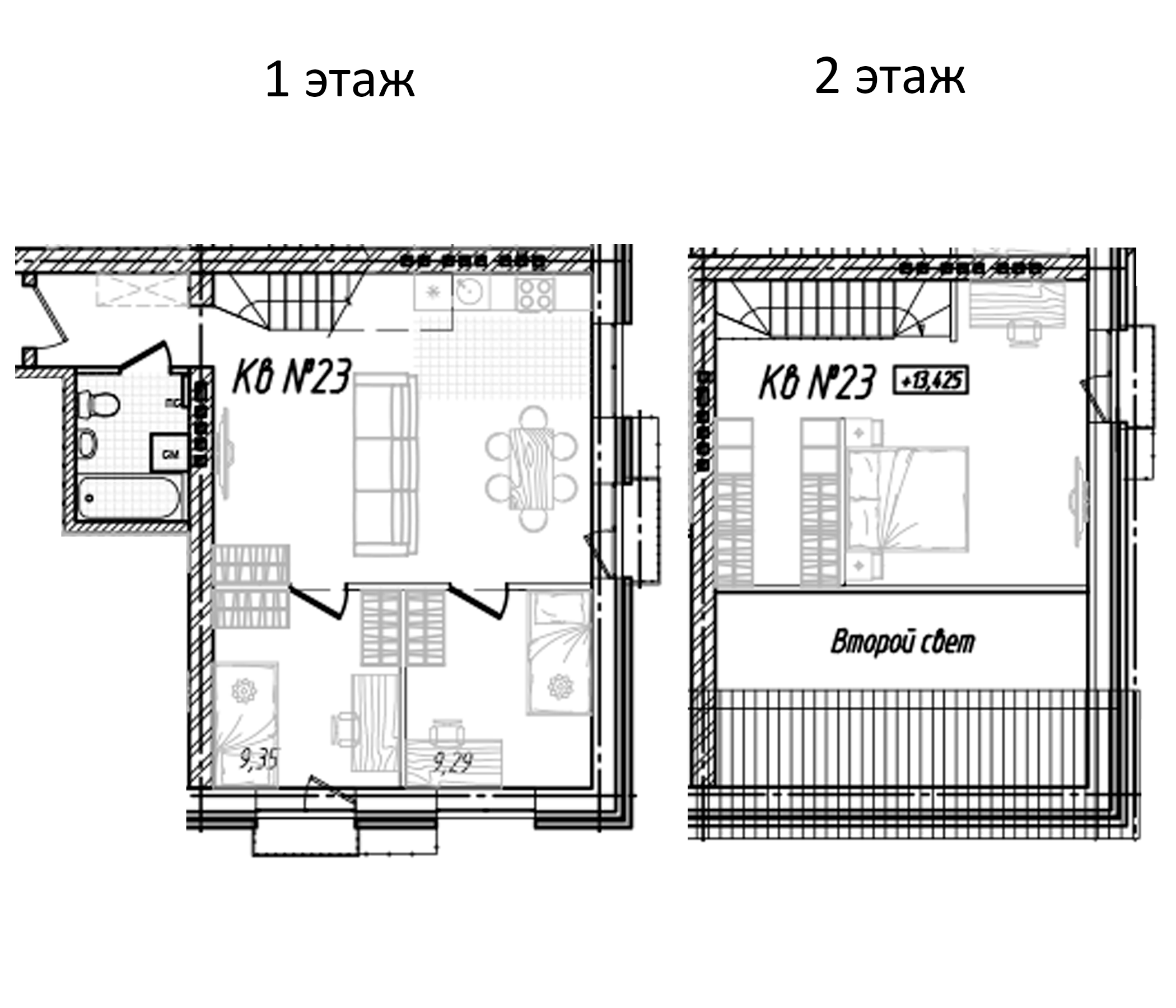 Планировка — Freedom Village, 1-комн., 88 м²