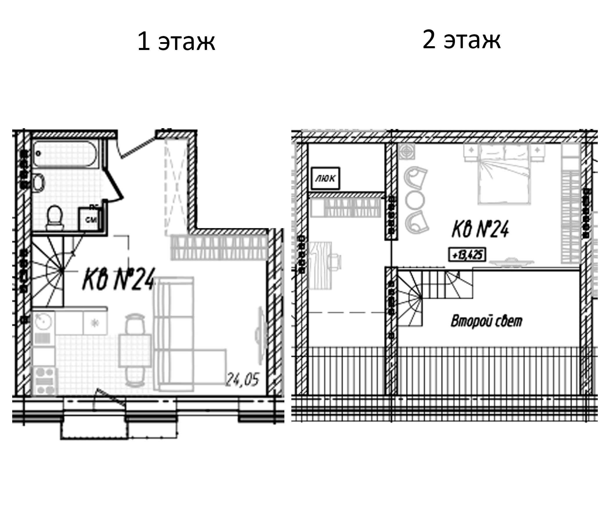 Планировка — Freedom Village, 1-комн., 68 м²