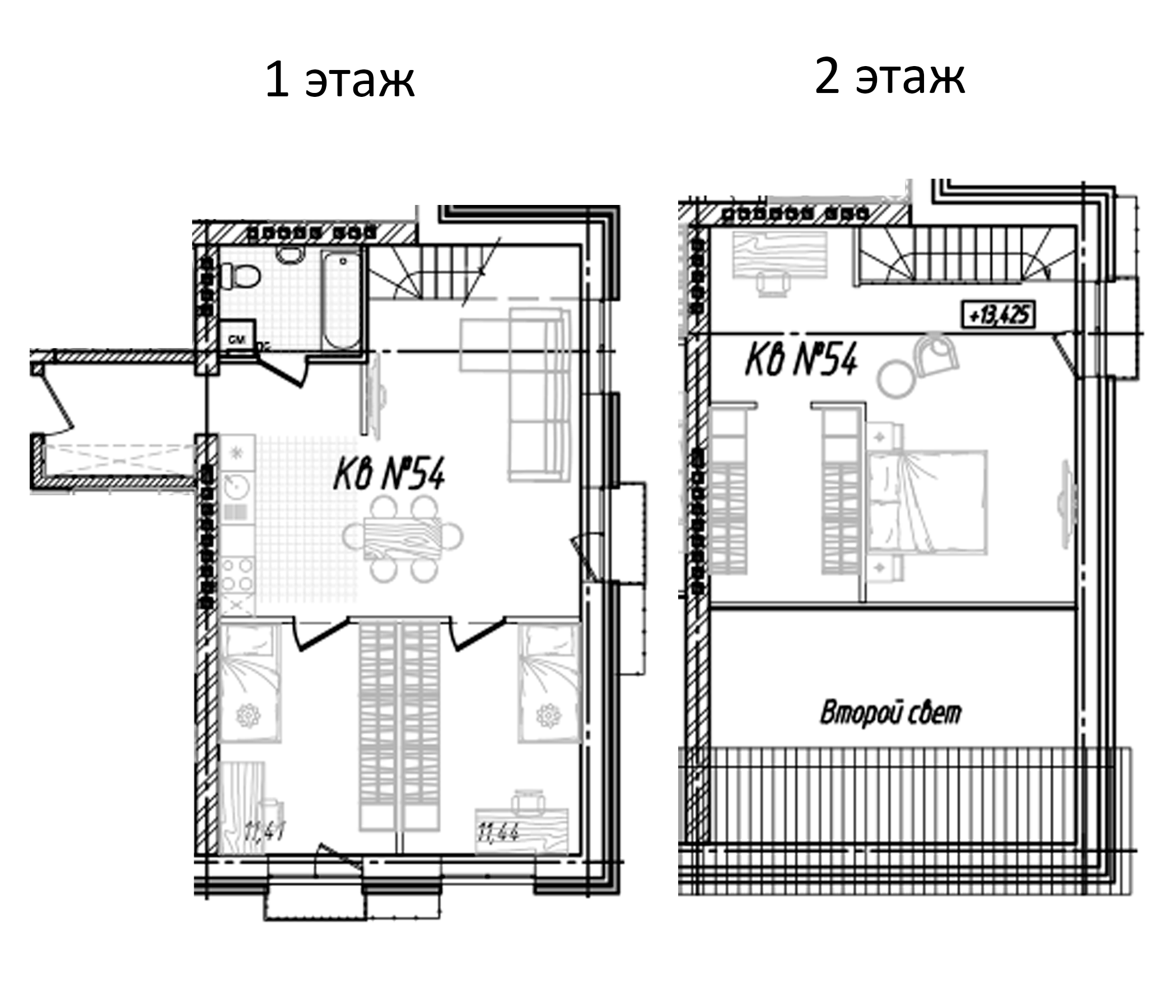 Планировка — Freedom Village, 1-комн., 105 м²