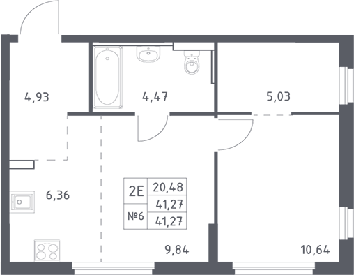 Планировка — Донские Легенды, 2-комн., 41 м²