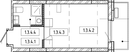 Планировка — Европейский берег, Студия, 21 м²