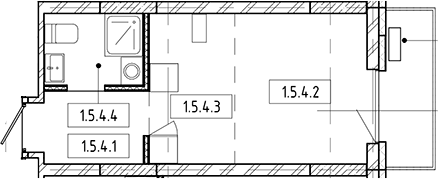 Планировка — Европейский берег, Студия, 21 м²