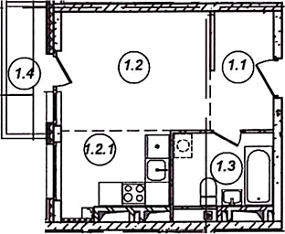 Планировка — Academia, Студия, 26 м²