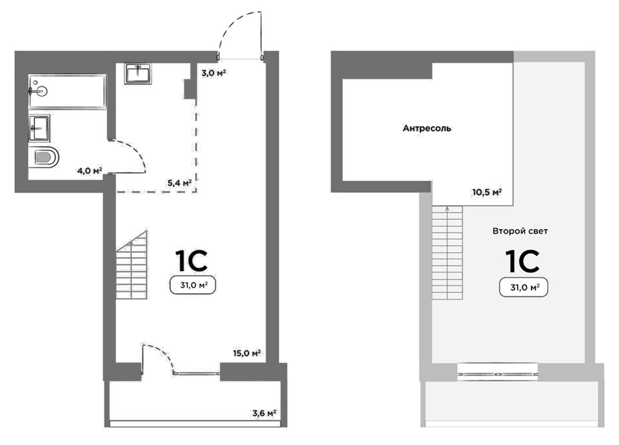 Планировка — Авеню на Выборной, Студия, 27 м²