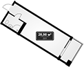 Планировка — Гостиничный комплекс GRAND Marine Garden 5, Студия, 29 м²