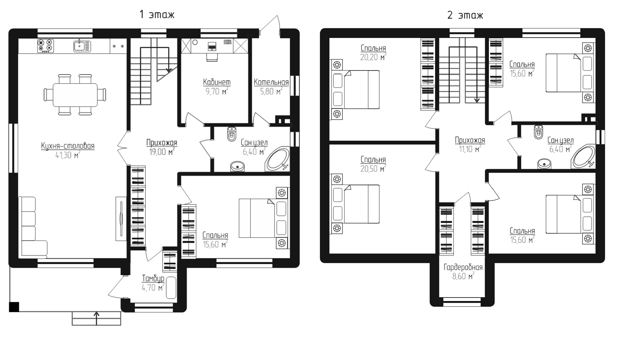 Планировка — Коттеджный поселок Вдохновение, 6-комн., 201 м²