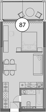 Планировка — Гостиничный комплекс Поляна Пик, Студия, 48 м²