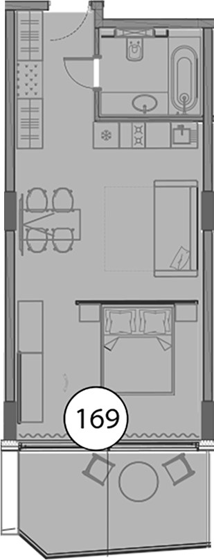 Планировка — Гостиничный комплекс Поляна Пик, Студия, 52 м²