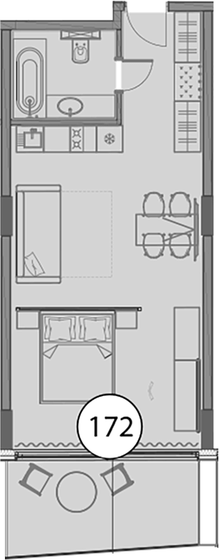 Планировка — Гостиничный комплекс Поляна Пик, Студия, 51 м²