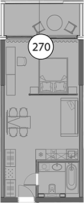 Планировка — Гостиничный комплекс Поляна Пик, Студия, 48 м²