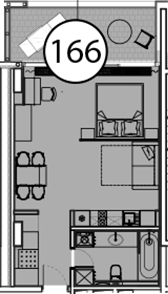 Планировка — Гостиничный комплекс Поляна Пик, Студия, 56 м²