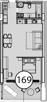 Планировка — Гостиничный комплекс Поляна Пик, Студия, 68 м²